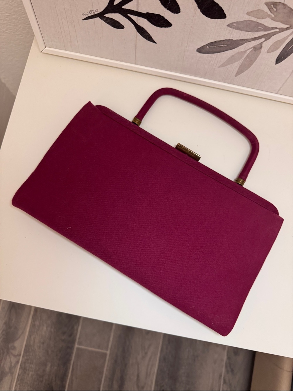 Rare Colour Elegant Fuchsia Wristlet Clutch with Top Handle